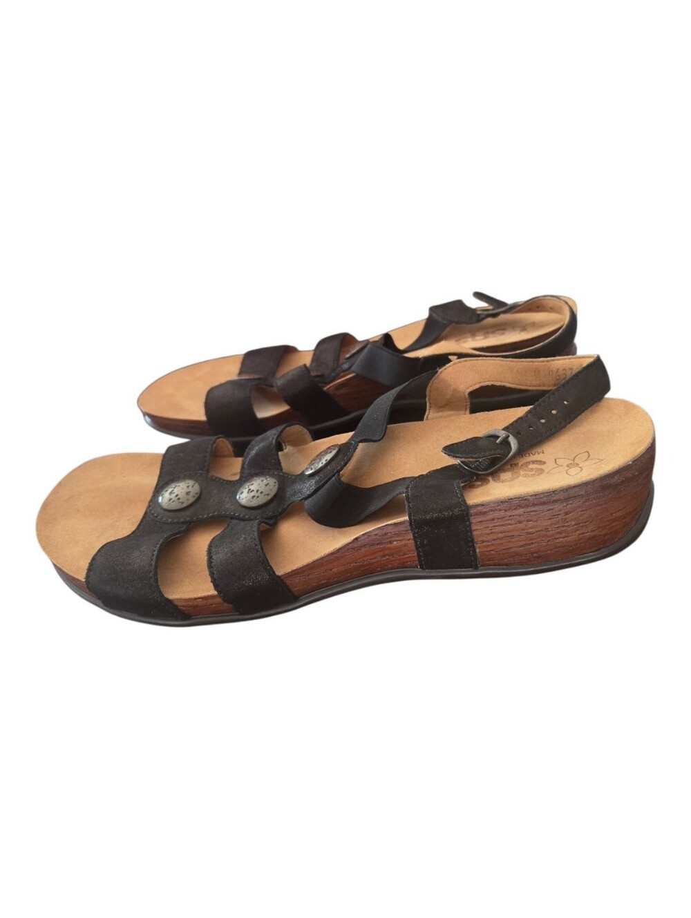 SAS Clover Sandals Comfort Walking Black Size 10.5